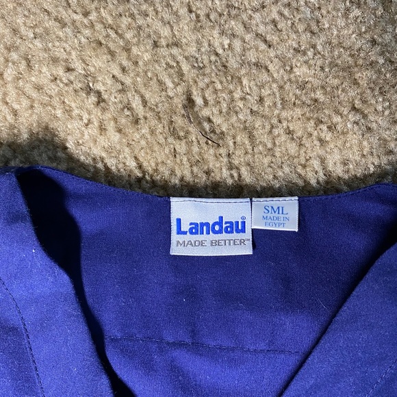 Landau Dark Blue Scrub Top - Picture 2 of 5